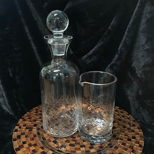 Bar Set, Diamond Cut Mixing Glass & Decanter